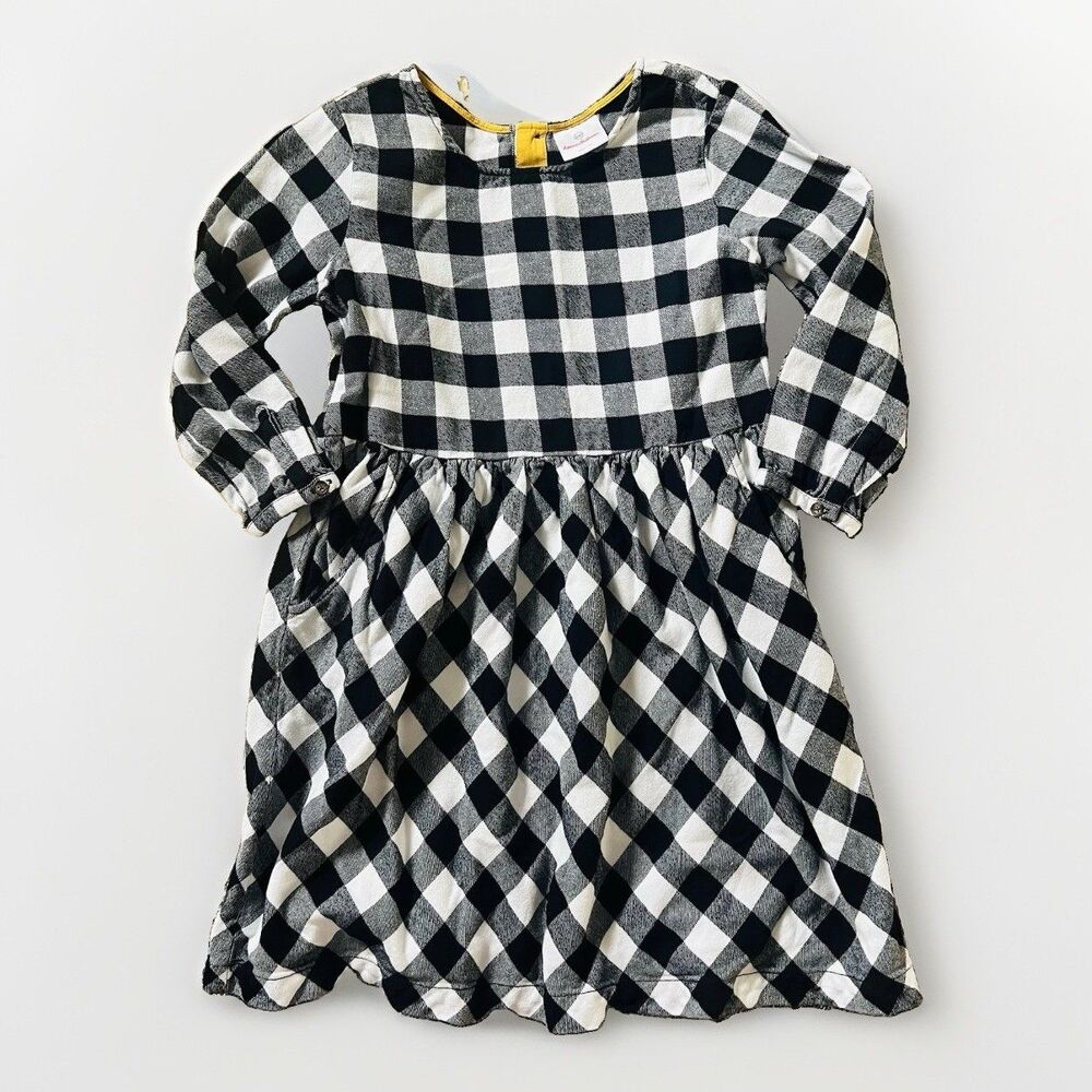 HANNA ANDERSSON Buffalo Plaid Long Sleeve Dress Flannel